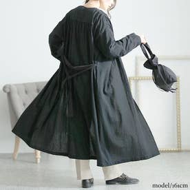 【極美品】ガサ　カシュクール羽織　コットン　ロング　ブラック　Fサイズ GO3693EW07145_mg_thumb.jpg