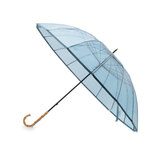 
                    16K プラスティックパイピング 長傘雨傘 ビニール傘 （ブルー(092)）