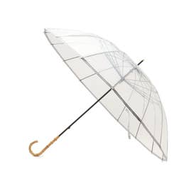 16K プラスティックパイピング 長傘雨傘 ビニール傘 （ホワイト(001)）