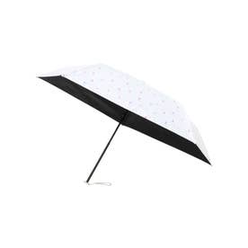 遮光軽量 水彩ハート ミニ 折りたたみ傘 （オフホワイト(003)）
