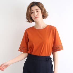 【洗える・接触冷感・UV】袖刺繍デザインTシャツ （トープ(059)）