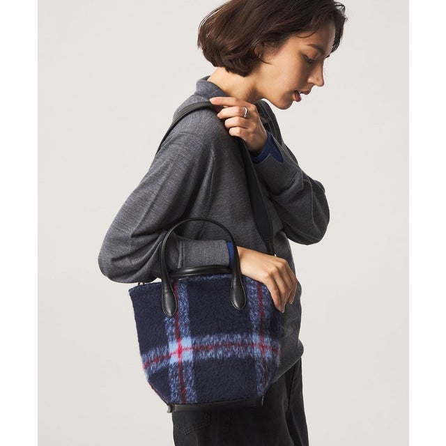 2WAY クロスチェックトートバッグ （NAVY）