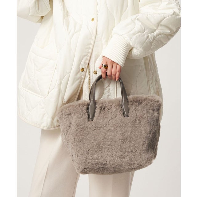 F/FUR TOTE WITH POUCH （MOCA）