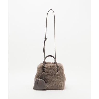 F/FUR TOTE WITH POUCH （DK.GRAY）｜詳細画像
