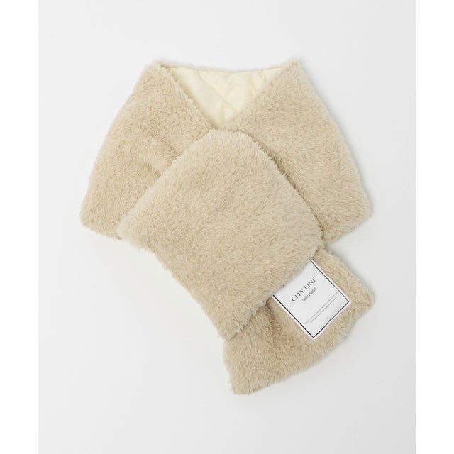 ＜TAION＞シティ リバーシブル ダウンマフラー （OFF WHITE）
