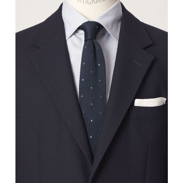 GLR ポリエステル ウォッシャブル ニット ドット ネクタイ ニットタイ （NAVY）