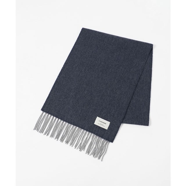 カシミヤ 100 リバー マフラー （NAVY）