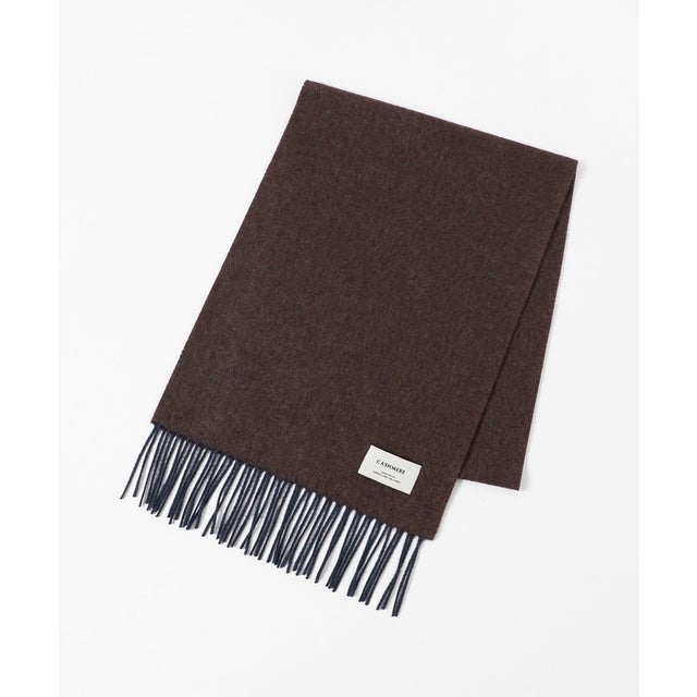 カシミヤ 100 リバー マフラー （DK.BROWN）