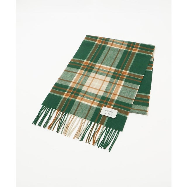 カシミヤ 100 トラッド マフラー （DK.GREEN）
