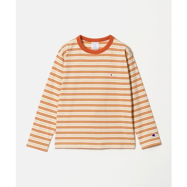 ＜Champion＞ボーダー ロングスリーブ Tシャツ / キッズ 140cm-160cm （ORANGE）
