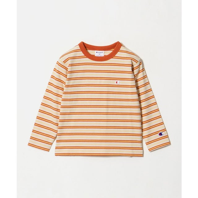 ＜Champion＞ボーダー ロングスリーブ Tシャツ / キッズ 110cm-130cm （ORANGE）