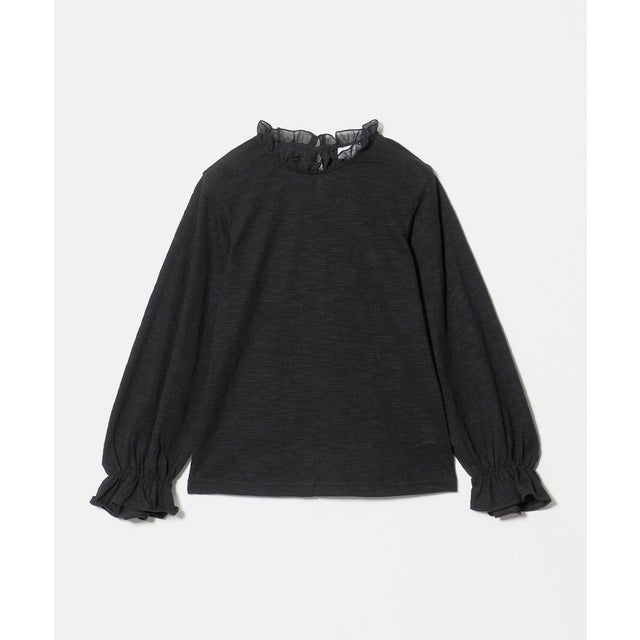 カット ジャガード ブラウス / キッズ 140cm-160cm  （BLACK）