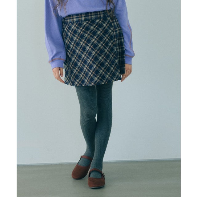 キモウ チェック キュロット スカート / キッズ 100cm-160cm （NAVY）