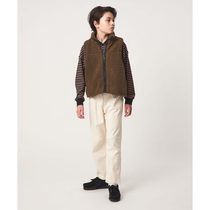 【スタメンシリーズ】ボア ジップ ベスト / キッズ 100cm-160cm （OFF WHITE）｜詳細画像