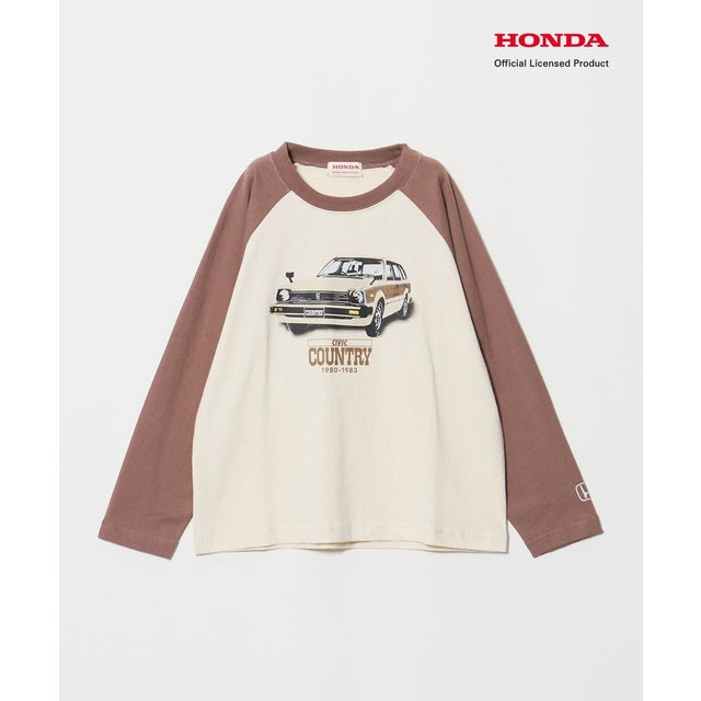 【別注】＜URBAMENT＞Honda ラグラン Tシャツ / キッズ 140cm-150cm （MD.BROWN）