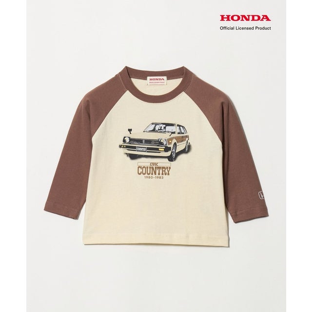 【別注】＜URBAMENT＞Honda ラグラン Tシャツ / キッズ 100cm-130cm （MD.BROWN）