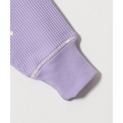ハート ワッフル ロングスリーブ Tシャツ / キッズ 100cm-160cm （LILAC）｜詳細画像