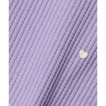 ハート ワッフル ロングスリーブ Tシャツ / キッズ 100cm-160cm （LILAC）｜詳細画像