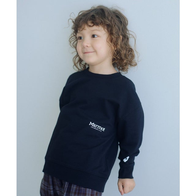 【別注】＜Marmot＞スウェット / キッズ 120cm-130cm （BLACK）