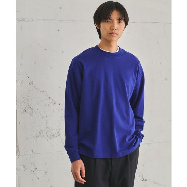 ハイゲージ モクロディ クルーネック 長袖 Tシャツ カットソー （ROYAL）