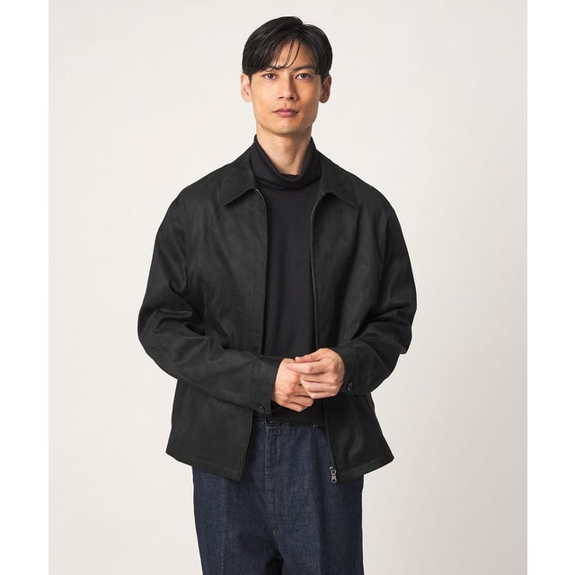 ポリエステル スエードライク ブルゾン （BLACK）