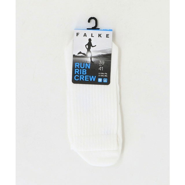 ＜FALKE＞ラン リブ クルー ソックス （WHITE）
