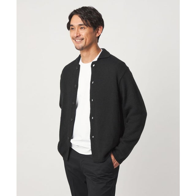 【WEB限定】JUST fit NBL ポロエリ カーディガン （BLACK）