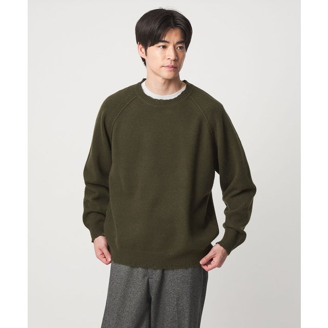 AOTEAROA WOOL FRAY クルーネック ニット （OLIVE）