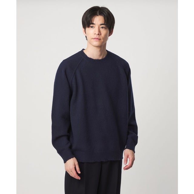 AOTEAROA WOOL FRAY クルーネック ニット （NAVY）