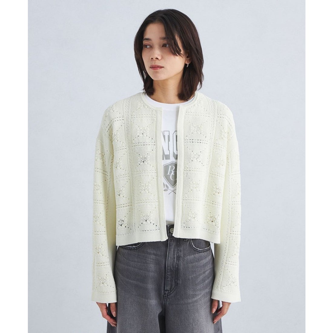 UNITED ARROWS green label relaxing クロシェ カーディガン 