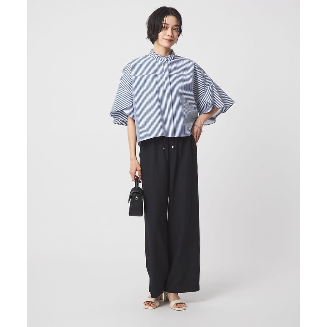 UNITED ARROWS green label relaxing フレアスリーブ ブラウス 接触冷 