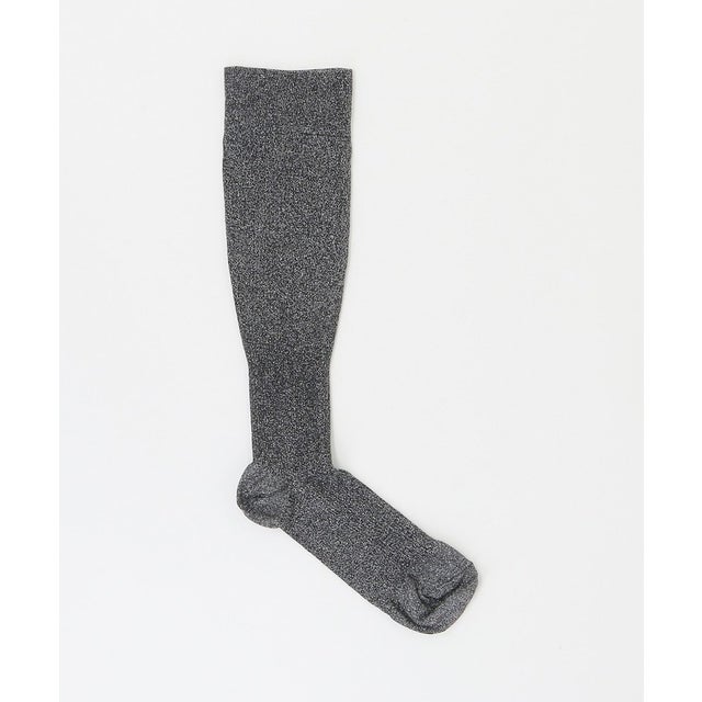 ＜MAEE＞コンプレッション ソックス （グリッターリブ） / 着圧ソックス / 靴下 （BLACK）