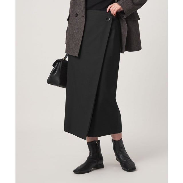 ［size SHORTあり］Daily Chic Iライン スカート ウォッシャブル ストレッチ （BLACK）