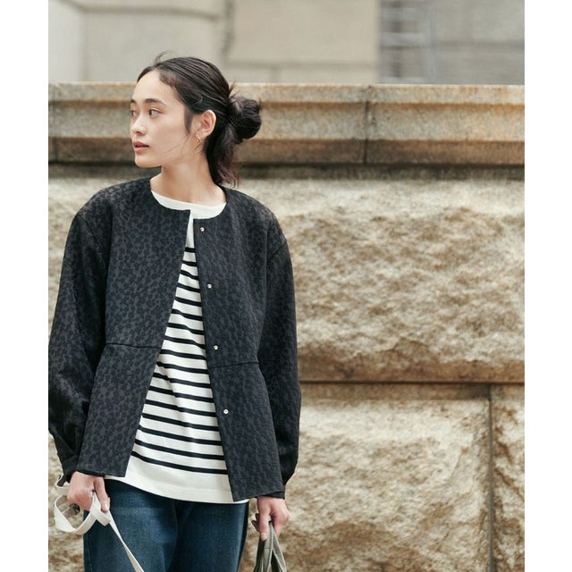 ［size SHORTあり］fleurie(フルリー) ジャガード ジャケット （BLACK）