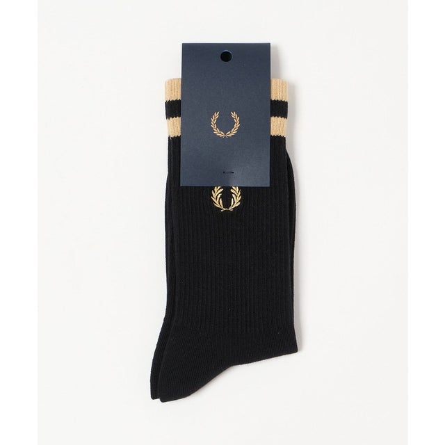 【WEB限定】＜FRED PERRY＞ラインソックス （BLACK）