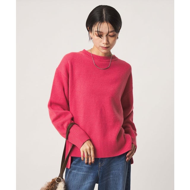 ［size SHORTあり］SERENITY クルーネック プルオーバー ニット （PINK）