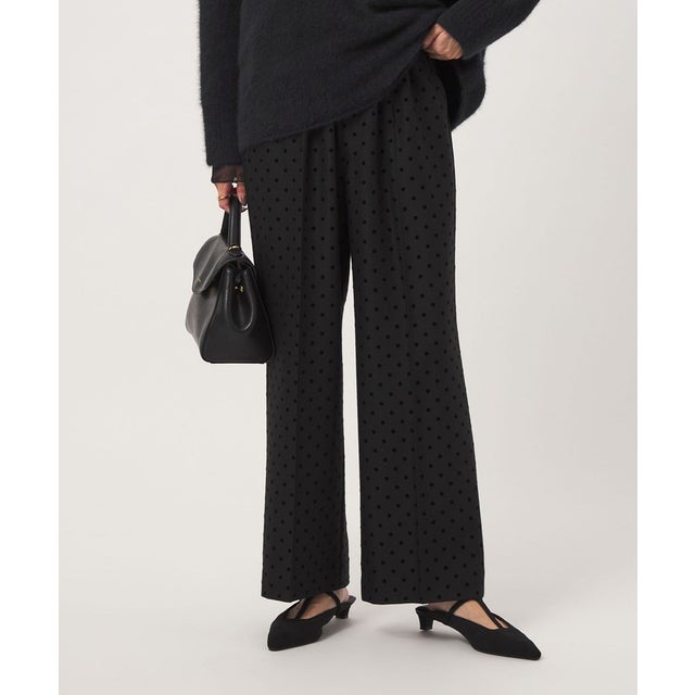 ［size SHORT/TALLあり］キモウ ドット ニーハイフレアパンツ （BLACK）