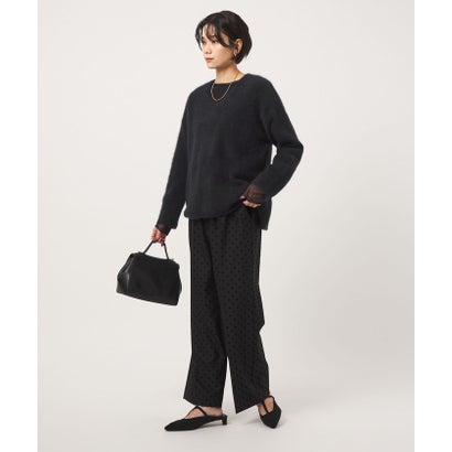 ［size SHORT/TALLあり］キモウ ドット ニーハイフレアパンツ （NAVY）｜詳細画像