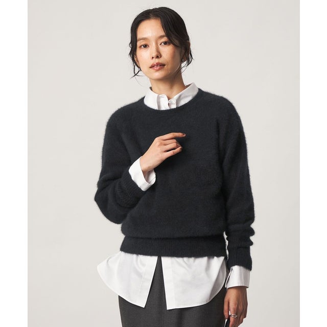 ヘアリー ニット プルオーバー （BLACK）