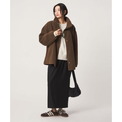 ［size SHORTあり］ボア スタンドカラー ブルゾン （NATURAL）｜詳細画像