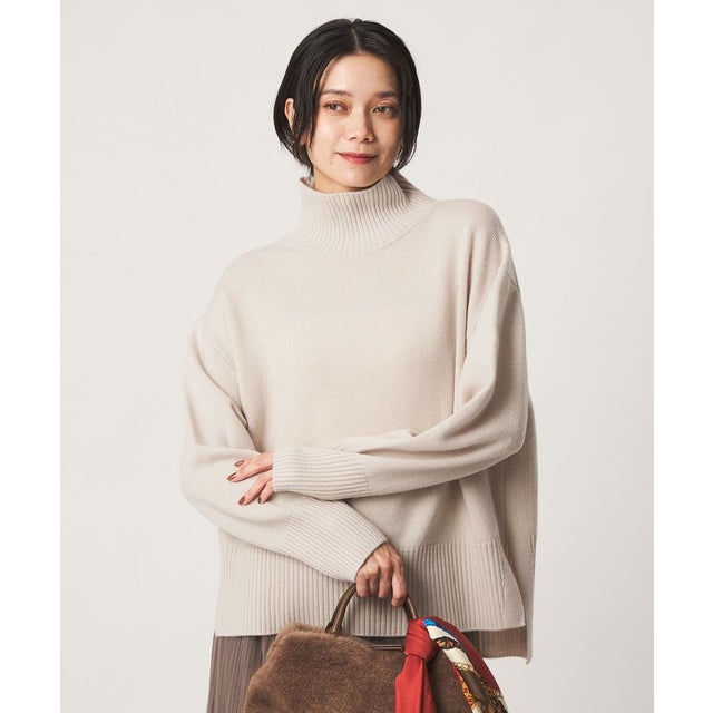 ［size SHORTあり］SERENITY ハイネック プルオーバー ニット （NATURAL）