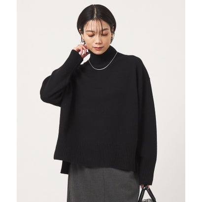 ［size SHORTあり］SERENITY ハイネック プルオーバー ニット （BLACK）｜詳細画像