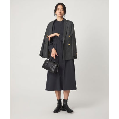 ベルト フレア ロングスリーブ ワンピース （NAVY）｜詳細画像