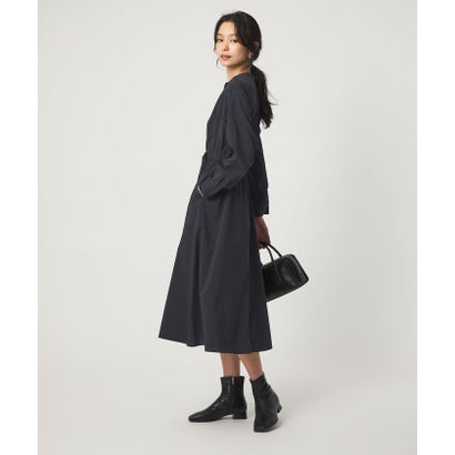 ベルト フレア ロングスリーブ ワンピース （NAVY）｜詳細画像