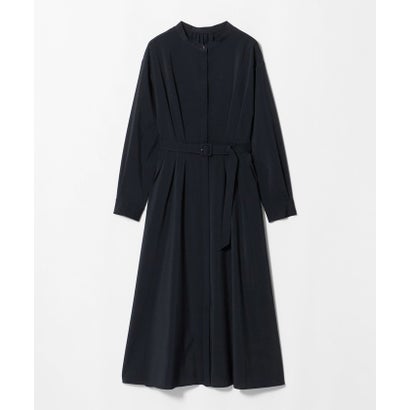 ベルト フレア ロングスリーブ ワンピース （NAVY）｜詳細画像