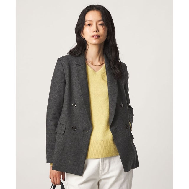 ［size SHORT/TALLあり］ヘアライン ダブルジャケット ストレッチ （DK.GRAY）
