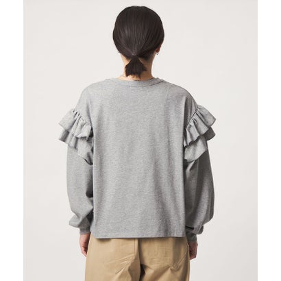 【WEB限定】＜at ease＞ソデ フリル ロングスリーブ プルオーバー カットソー （BLACK）｜詳細画像