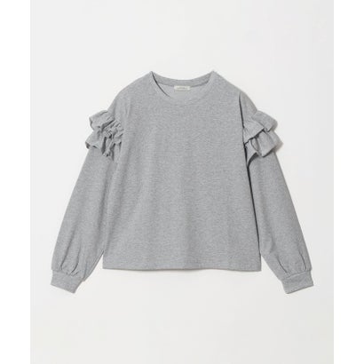 【WEB限定】＜at ease＞ソデ フリル ロングスリーブ プルオーバー カットソー （LT.GRAY）｜詳細画像