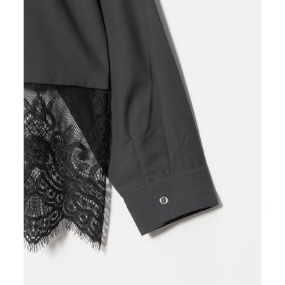 【WEB限定】＜at ease＞スソ レース ロングスリーブ ブラウス UVカット （DK.GRAY）｜詳細画像