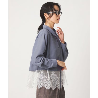 【WEB限定】＜at ease＞スソ レース ロングスリーブ ブラウス UVカット （DK.GRAY）｜詳細画像